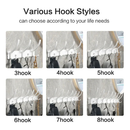 YUNJIEYA Folding Robe Hooks | Black White Towel Hanger Nail Wall Rack | Coat Clothes Holder for Bathroom Kitchen Accessories