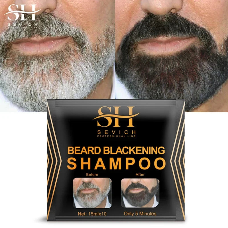 Black Beard Dye Cream - 3-Minute Fast Gray Coverage and Natural Beard Coloring