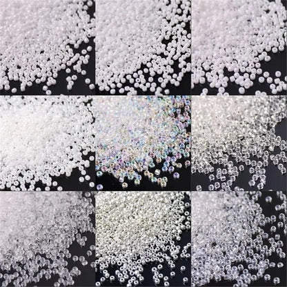 White Czech Glass Seed Beads 1.5mm–4mm for DIY Jewelry Making & Craft Projects
