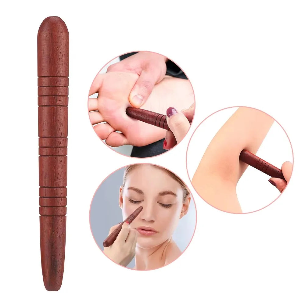 Wooden Acupoint Massage Stick — Meridian Pen for Foot, Sole & Body Acupressure Therapy