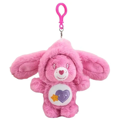 Care Bears Plush Keychain - 17cm Rabbit Ear Hood Furry Cartoon Bag Charm
