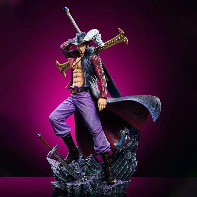 28cm One Piece Dracule Mihawk Figure — Eagle Eye PVC Anime Statue, Collectible Model Doll, Gift & Desk Ornament