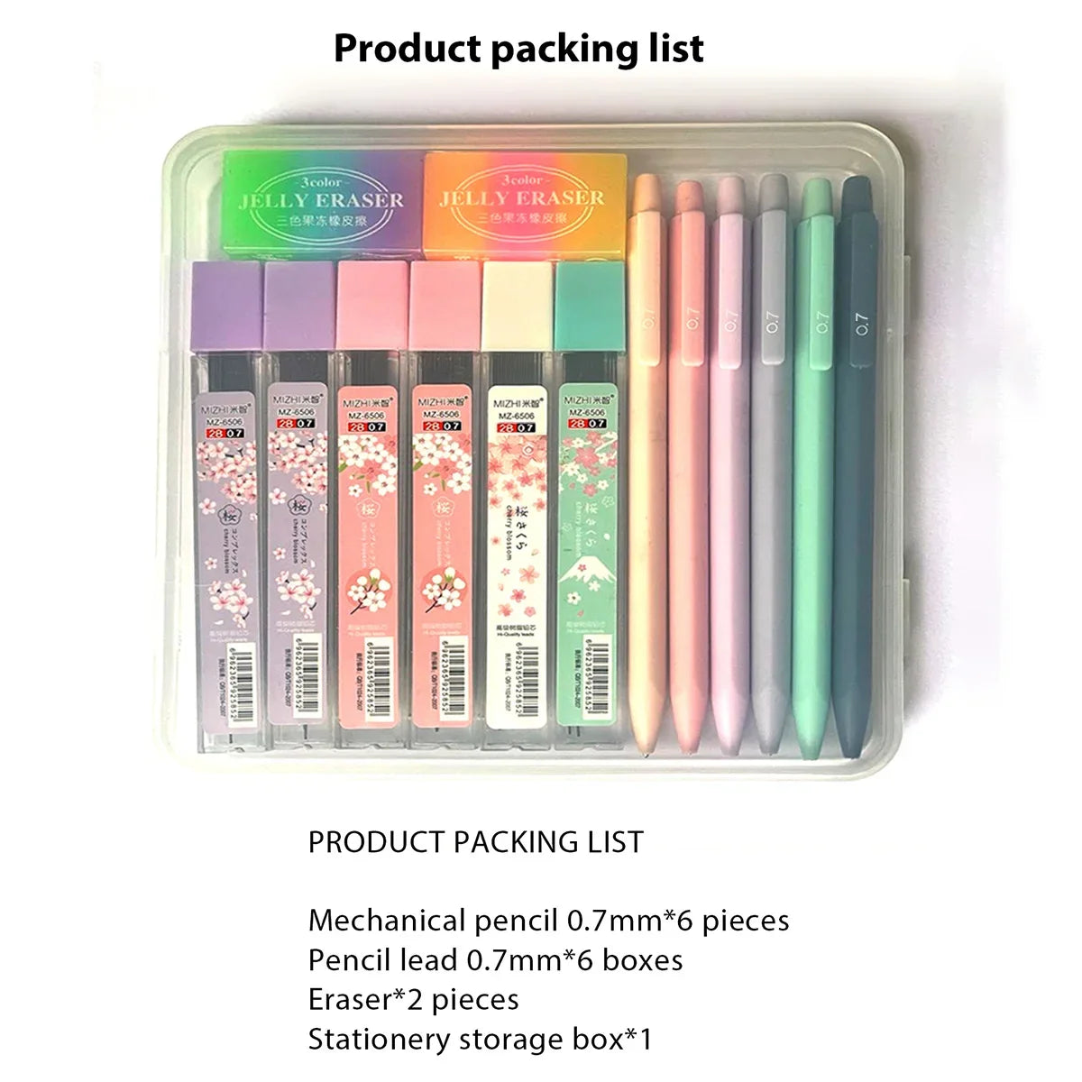 Cute Pastel Mechanical Pencil Set - 0.5mm & 0.7mm Writing, Drawing & Sketching Pencils