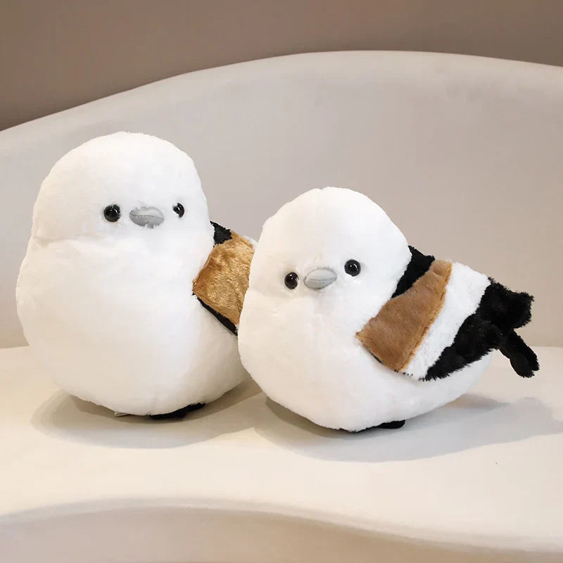 Cartoon Long-Tailed Tit Plush Toy – Cute Round Bird Stuffed Animal for Kids, Girls & Boys Gifts