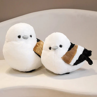 Cartoon Long-Tailed Tit Plush Toy – Cute Round Bird Stuffed Animal for Kids, Girls & Boys Gifts