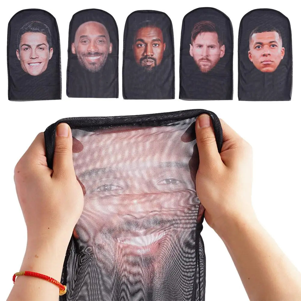 3D Balaclava Mask Hat - Seamless Kanye Face Mask for Pranks, Celebrity Hip Hop Hood Headgear