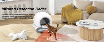 DOEL Automatic Self-Cleaning Cat Litter Box – App-Controlled Smart Toilet with Litter Mat for Multiple Large Cats