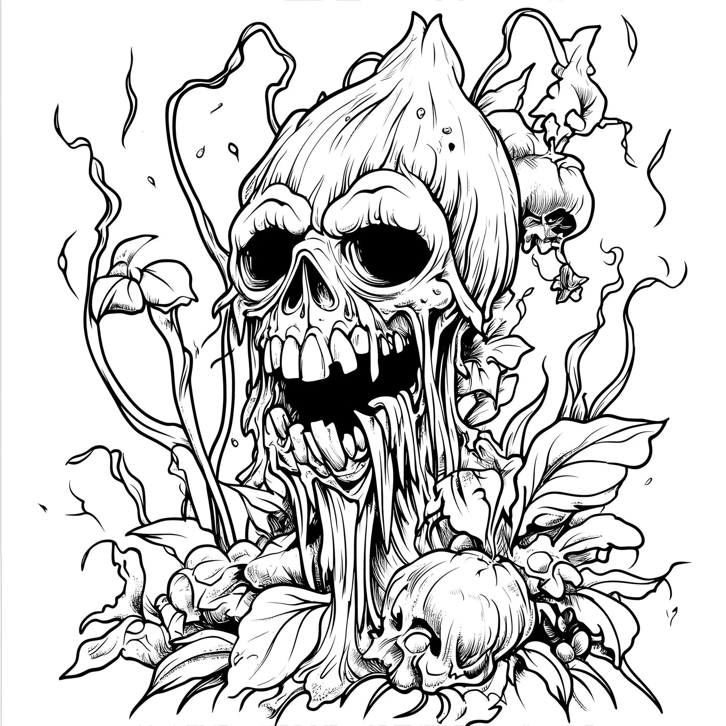 Botanical Ghost Adult Coloring Book 20 Pages - Elegant Pattern Art Book for Relaxation, Stress Relief & Creative Painting