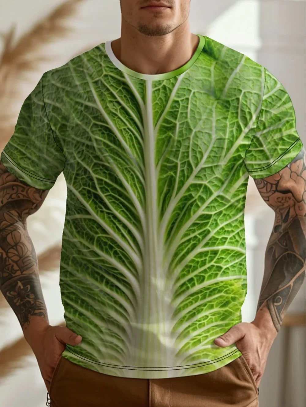 Men’s Watermelon Graphic T-Shirt - Funny 3D Fruit Print Oversized Summer Tee