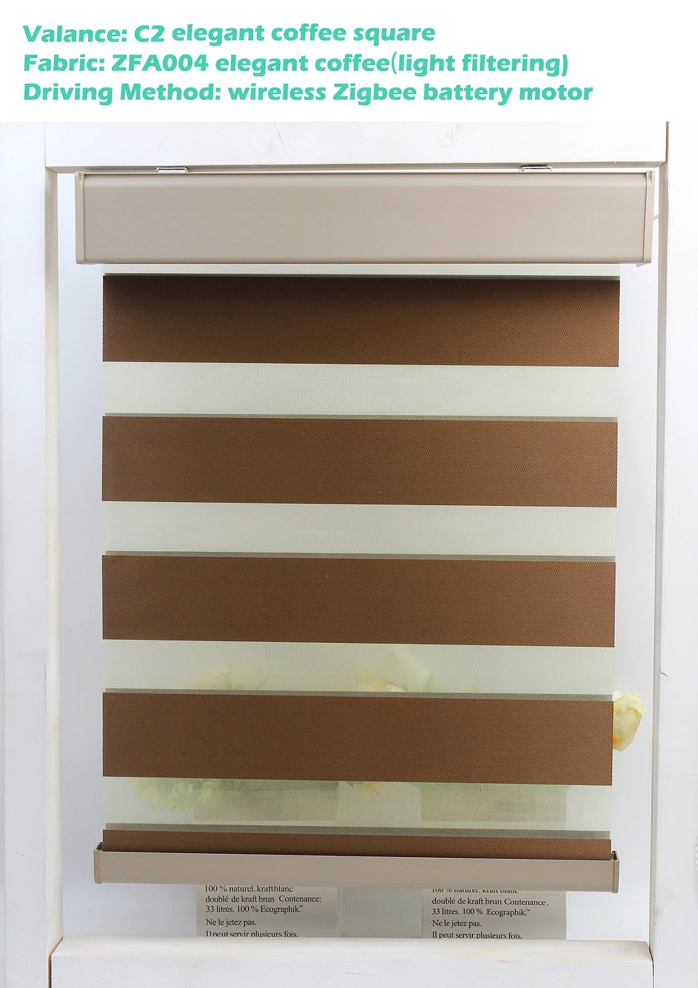 Decopedia Custom Made Zebra Blinds – Motorized Roller Blackout Day & Night Window Blinds for Sliding Doors