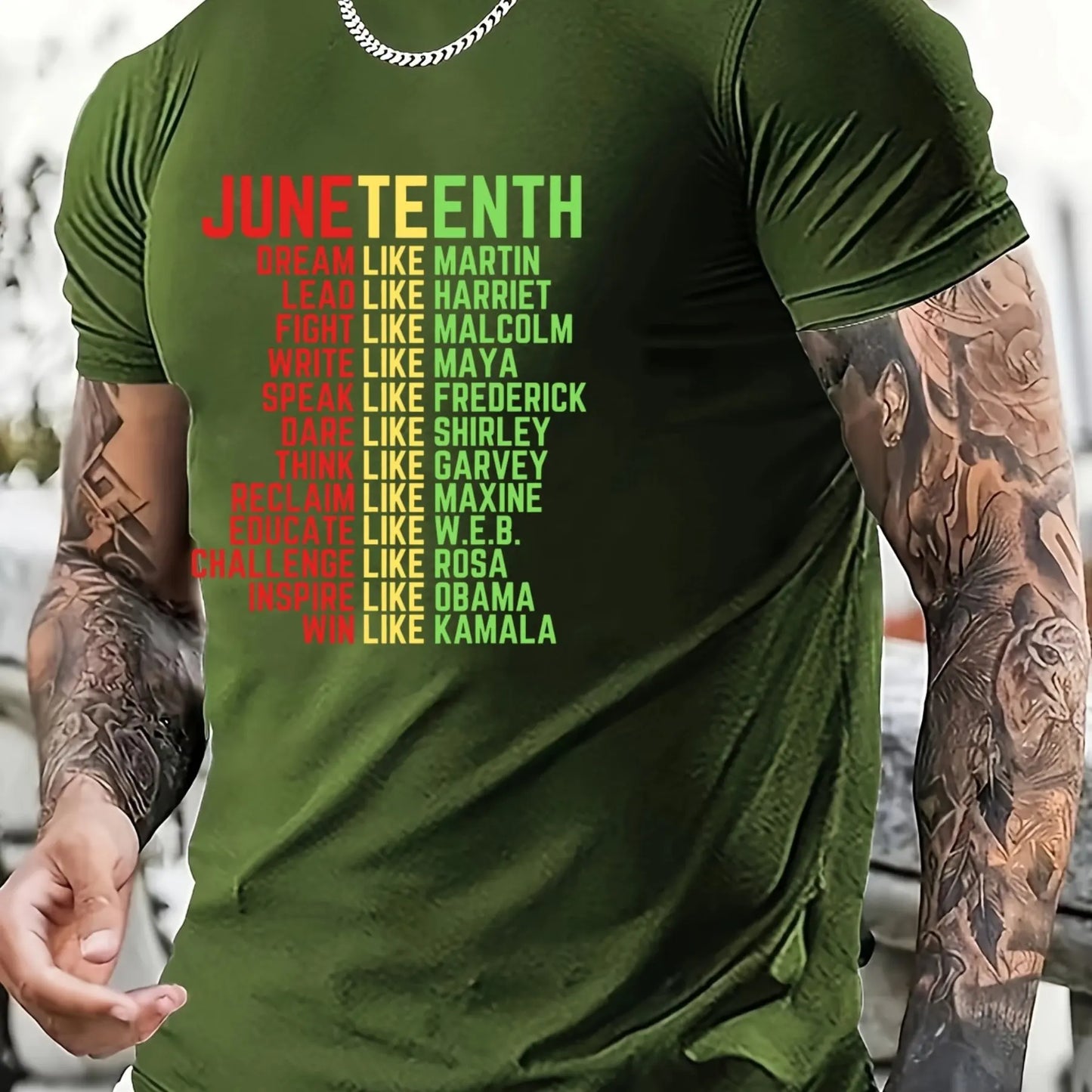 Oversized Men’s Juneteenth T-Shirt – Trendy Summer Casual O-Neck Short Sleeve Tee for Outdoor Sports