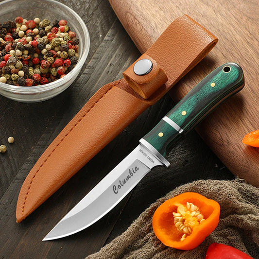 High-Quality Outdoor Hunting Knife: Professional Multifunctional Camping and Self-Defense Tool - Portable and Versatile for Eating Meat and Fruits
