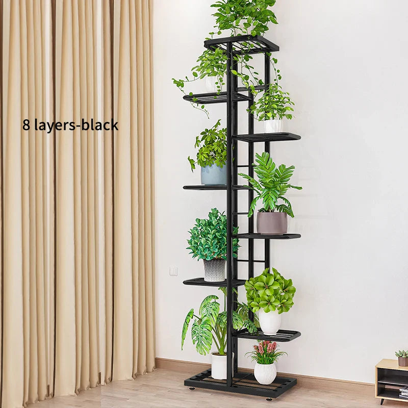 Cordlal Iron Plant Stand 6/7/8-Layer Flower Pot Holder Rack Organizer for Home Garden Decor