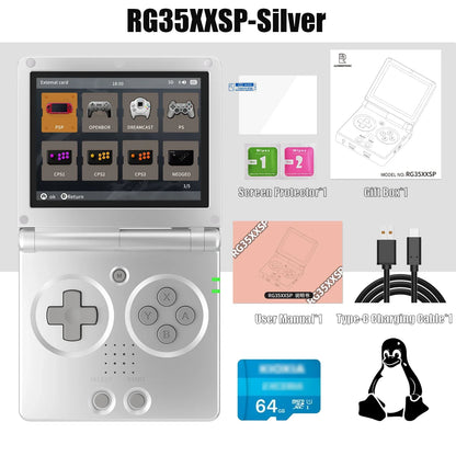 ANBERNIC RG35XXSP Retro Handheld Game Console – 3.5'' IPS Screen, 3300mAh Battery, HDMI Out, Bluetooth 4.2, 5K Games