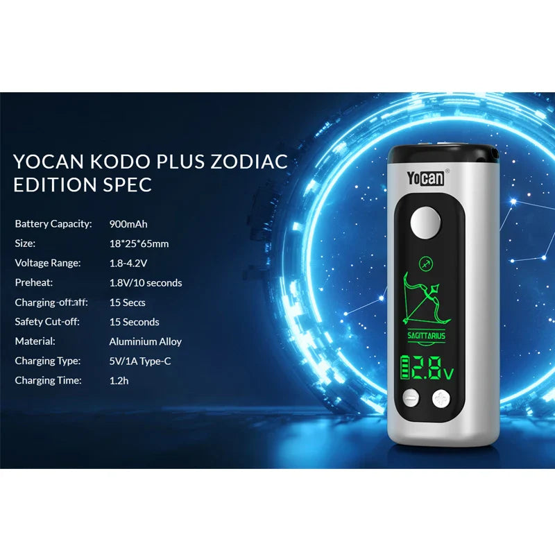 Yocan Kodo Plus Zodiac Edition Electronic Soldering Iron Pen — 900mAh Battery, LED Display, 1.8V-4.2V Voltage Repair Tool