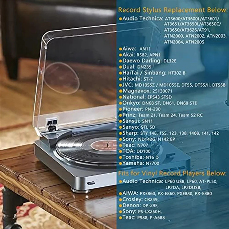 AT3600L Diamond Replacement Stylus – Record Player Needle for Audio-Technica AT-LP60/PL300 Vinyl Turntable