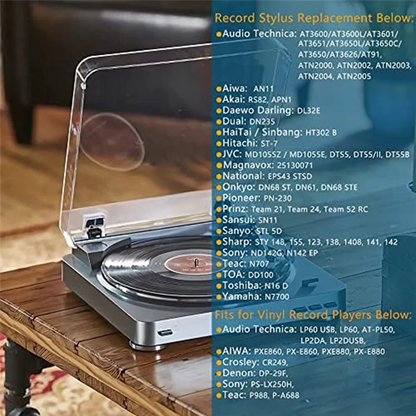 AT3600L Diamond Replacement Stylus – Record Player Needle for Audio-Technica AT-LP60/PL300 Vinyl Turntable