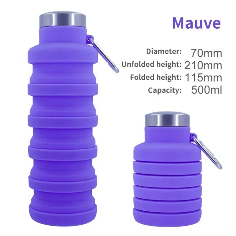 Collapsible Silicone Water Bottle - BPA Free, Reusable and Foldable for Outdoor Hiking and Mountaineering
