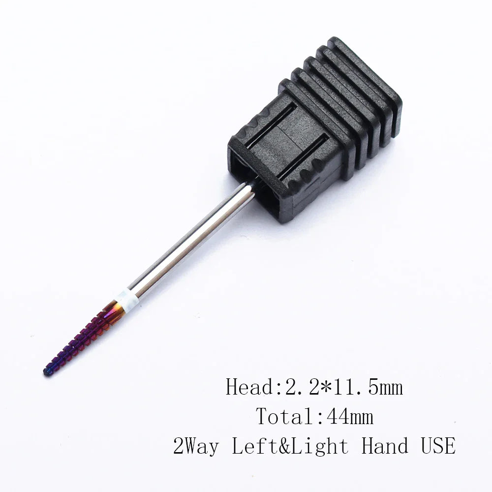 Purple 5-in-1 Tapered Carbide Nail Drill Bits - Milling Cutter for Manicure, Gel & Acrylic Removal, Nail Accessories Tool