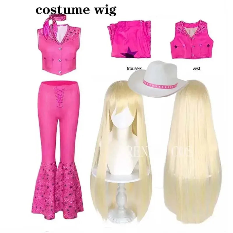Women’s Pink Princess Cosplay Costume - Complete Outfit with Suit, Scarf & Hat for Comic Con & Halloween