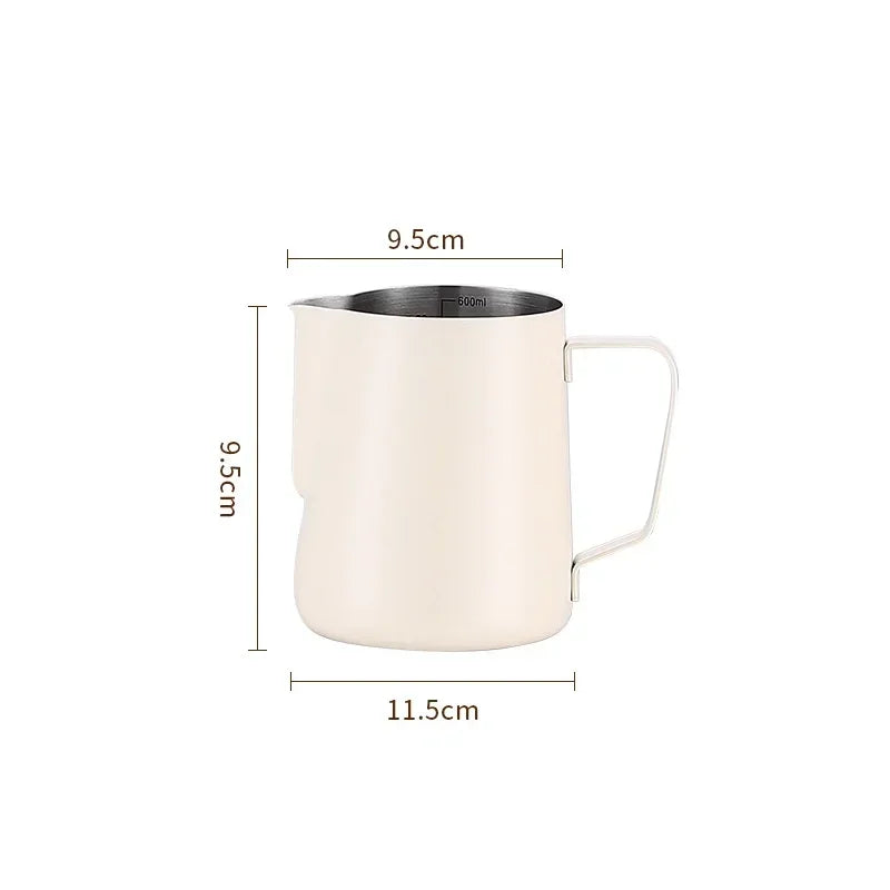 304 Stainless Steel Milk Frothing Pitcher with Measurement Scale – Barista Espresso Coffee Latte Art Jug for Café & Kitchen