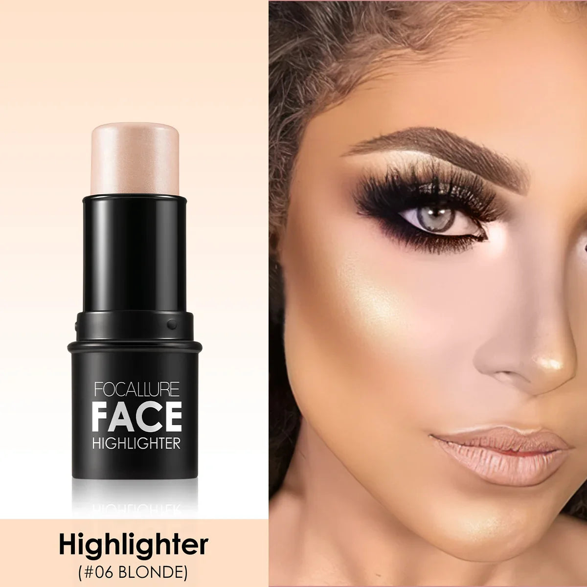 FOCALLURE Bronzer Highlighter Stick - Waterproof Body & Face Contour, Corrector & Illuminator Cream for Women's Makeup