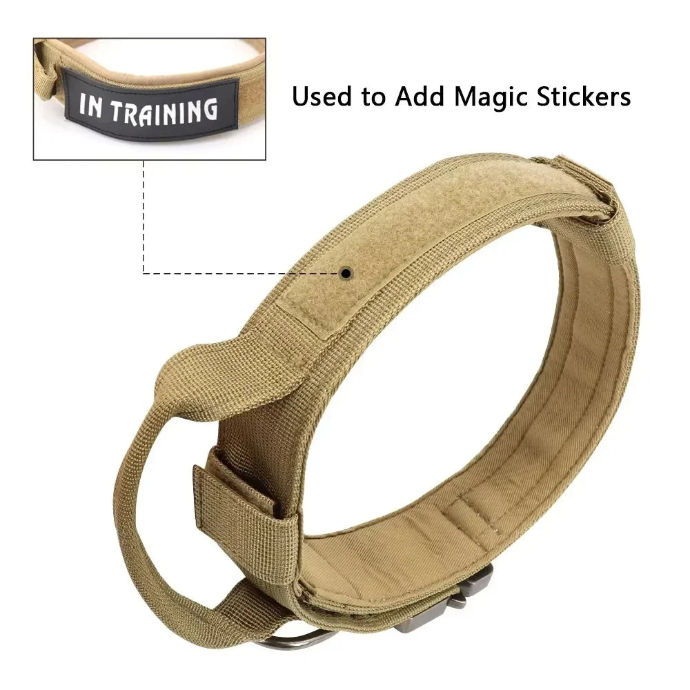 Military Tactical Dog Collar: Adjustable Nylon for Medium to Large Breeds - Durable Police K9 Gear for Walking & Training