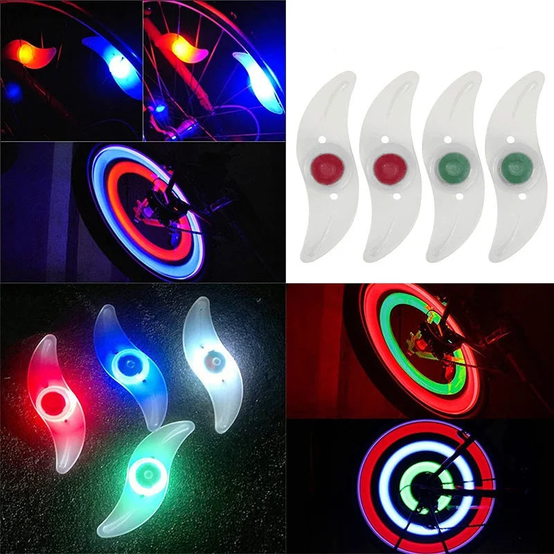 3 Lighting Modes LED Neon Bicycle Wheel Spoke Light – Waterproof Color Bike Safety Warning Light, Cycling Accessories