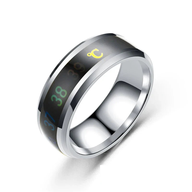 Smart Stainless Steel Mood Ring – Temperature Sensitive Couple Ring, Waterproof Intelligent Color Changing Jewelry Accessories
