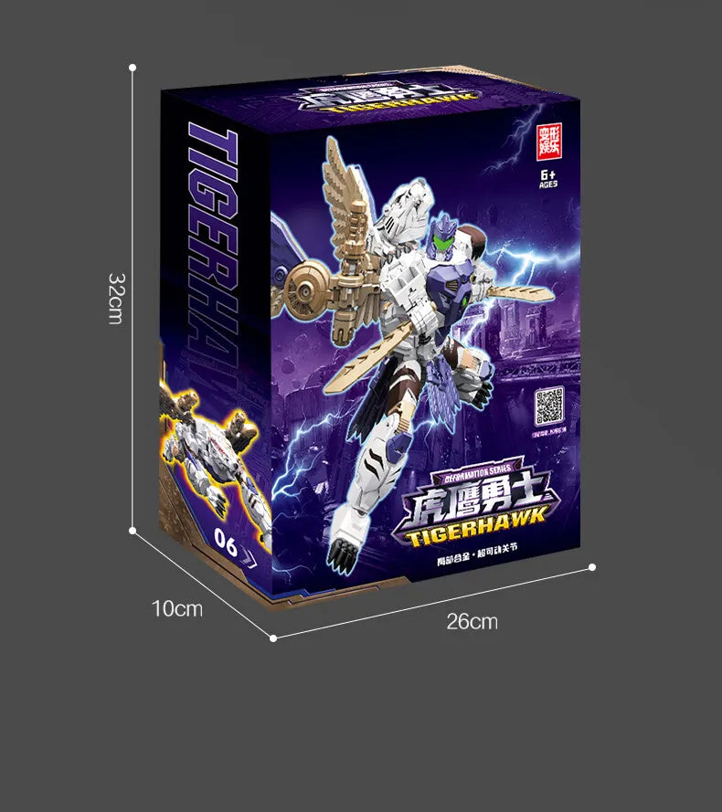 Lijiang Tigerhawk 25.5CM Transformable Action Figure – BW Two Forms Collectible Toy