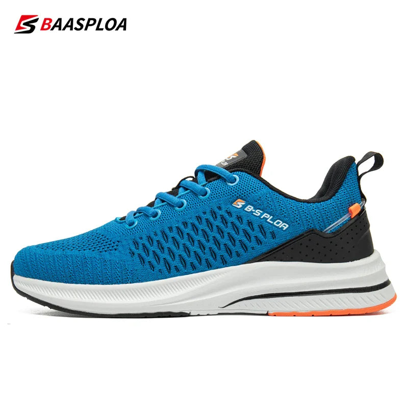 Baasploa Men’s Sport Shoes – Breathable Mesh Running & Casual Sneakers, Non-Slip Comfortable Outdoor Walking Shoes
