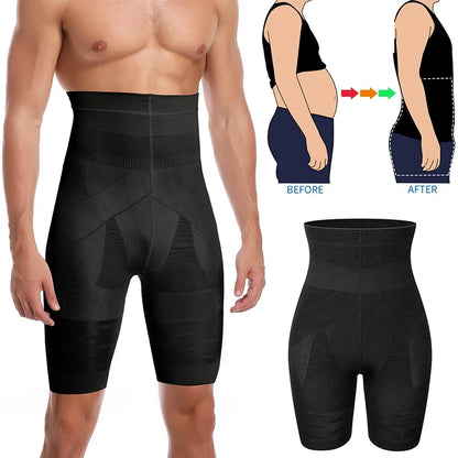 Men's Tummy Control Shorts – High Waist Slimming Shapewear for Abdomen, Belly Flat Body Shaper, Compression Boxer Briefs, Size 3XL