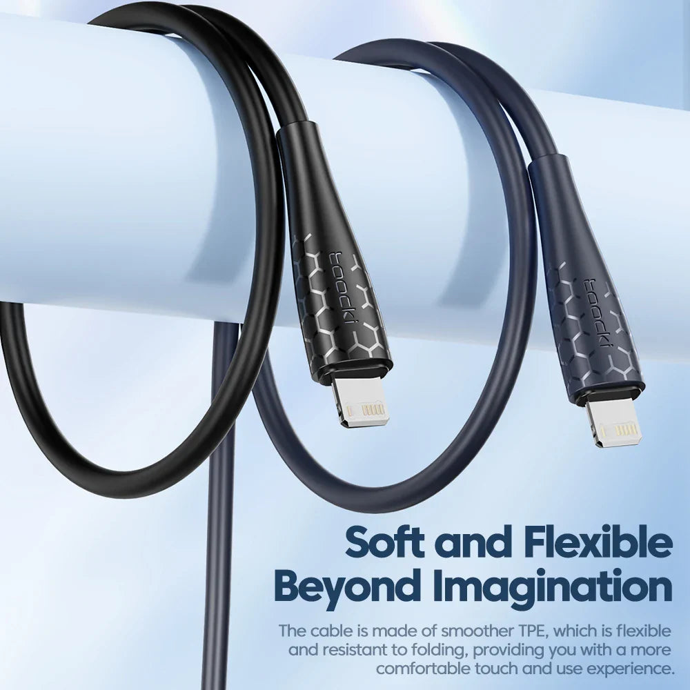 Toocki 2.4A Lightning Cable – Fast Charging USB Cord for iPhone 14/13/12/11 Pro Max, iPad, 8/7 Plus