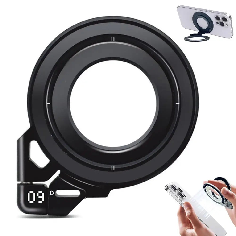Foldable Magnetic Finger Phone Holder - Rotating Portable Phone Stand