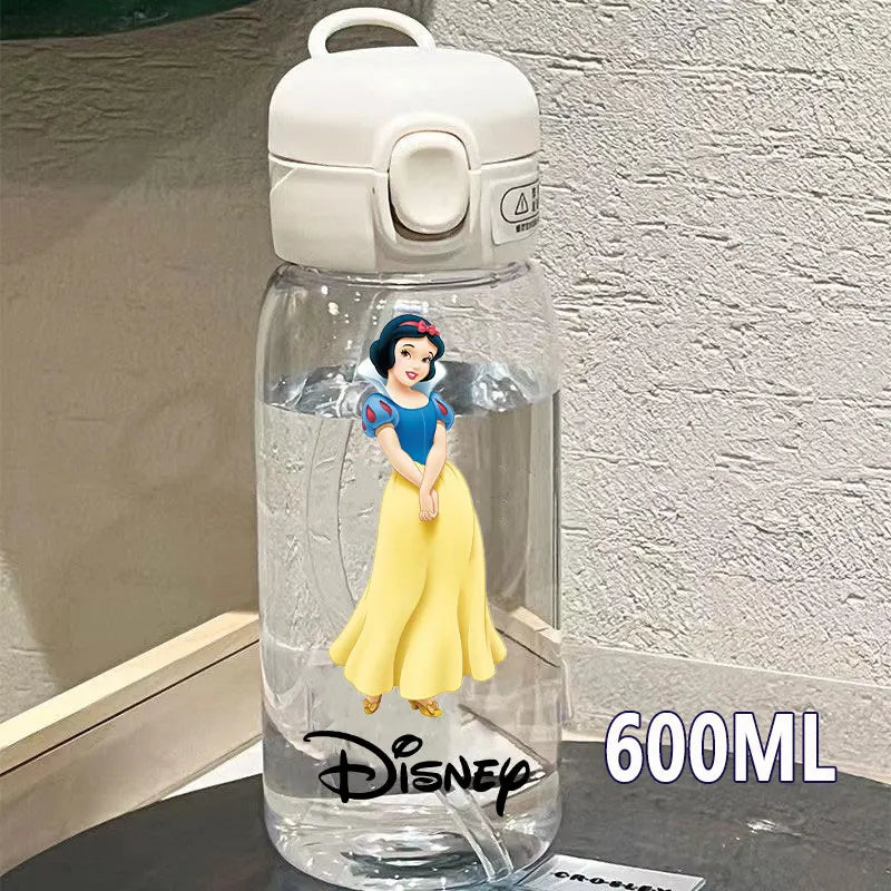 600/400ML Mermaid Princess Water Cup – Portable Transparent Plastic Sport Bottle for Kids