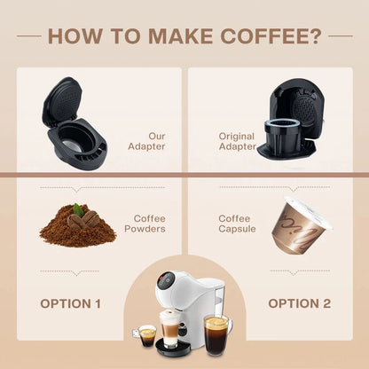 Dolce Gusto Reusable Capsule Adapter: Coffee Adapter Compatible with Genio S / Piccolo XS Coffee Machine - Espresso Accessories