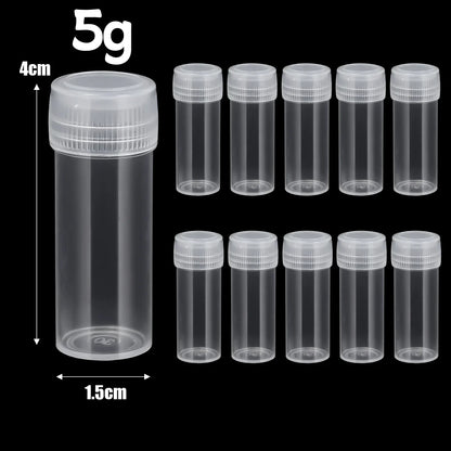 Mini Transparent Plastic Sample Bottles – Refillable Vials for Medicine, Pills, Cosmetics & Storage
