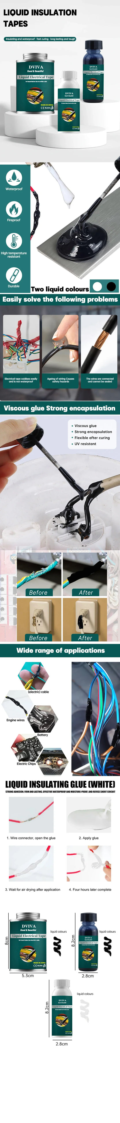 Liquid Electrical Tape Sealant | Insulation Paste & Fix Line Glue for Wires, Cables & Home Use