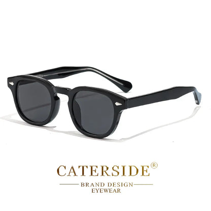 CATERSIDE Retro Round Sunglasses — Luxury Punk Pin Temple Shades for Men & Women, Sports, Leisure & Party UV400 Eyewear