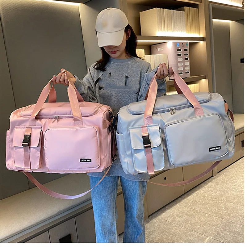 Women’s Sports Gym Bag – Dry & Wet Compartments Shoulder Crossbody Travel Duffel for Swimming, Fitness & Outdoor Use