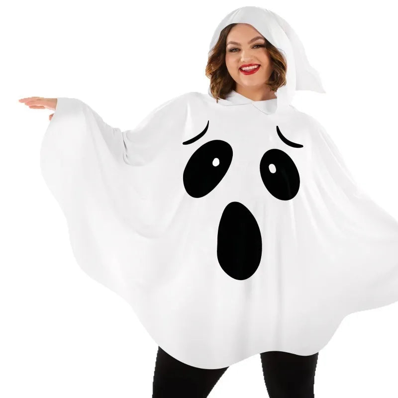 Halloween Witch Costume Set - White Bat Cloak for Halloween Parties & Cosplay