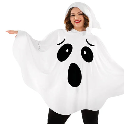 Halloween Witch Costume Set - White Bat Cloak for Halloween Parties & Cosplay