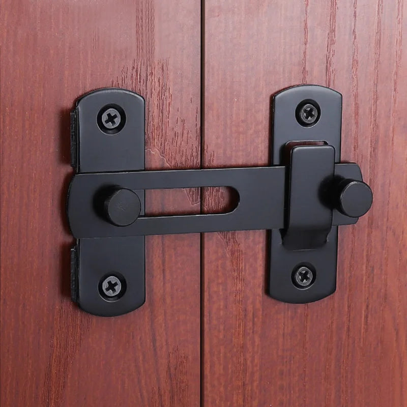 Stainless Steel Toggle Latch: Door Lock Guard Bolt 90 180 Degree Sliding Barn Door Lock - Black Iron Right Angle Barn Lock