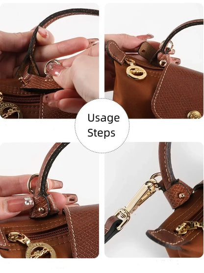 Perforated Crossbody Strap for Mini Longchamp Bag - Convertible Shoulder Accessories for Punch-Free Bag