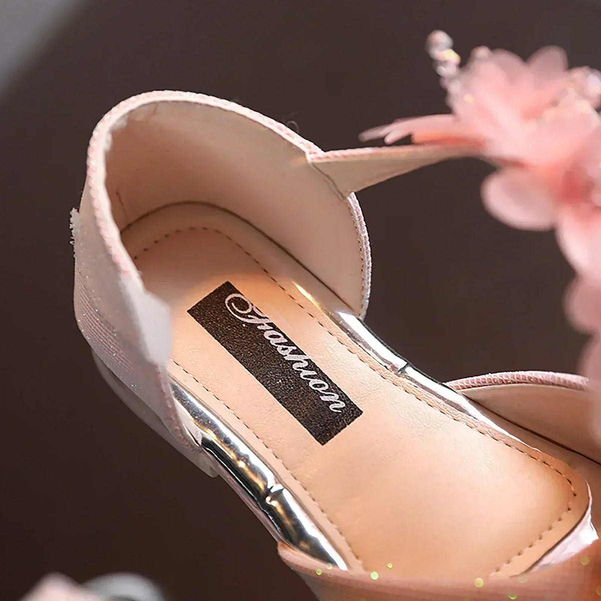 Girls Rhinestone Flower Sandals - Soft Sole Princess Dance Shoes for Kids