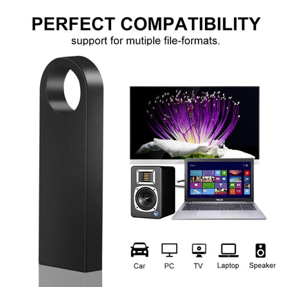 Metal USB 3.0 Flash Drive Keychain – High-Speed Pen Drive 8GB/16GB/32GB/64GB/128GB Memory Stick