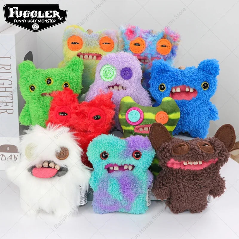 Original Fuggler Ugly Teeth Plush Keychain – Wide-Eyed Monster, Alien & Rabbit Peluche Pendant Toy