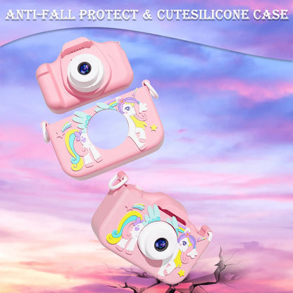 1080P HD Kids Digital Camera — Toddler Video Camera with 2.0-inch Screen & Silicone Case