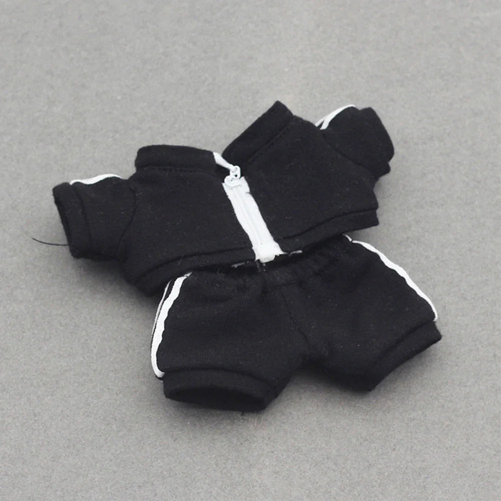 Ropa Labubu Clothes Set for 15/17cm V1/V2 Plush Dolls – Hooded Sweatshirt & Pants | Doll Outfit Accessories & Kid Toy Gift