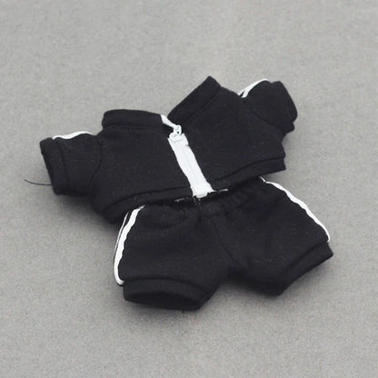 Ropa Labubu Clothes Set for 15/17cm V1/V2 Plush Dolls – Hooded Sweatshirt & Pants | Doll Outfit Accessories & Kid Toy Gift